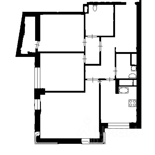 Планировка этой квартиры по данным Циан