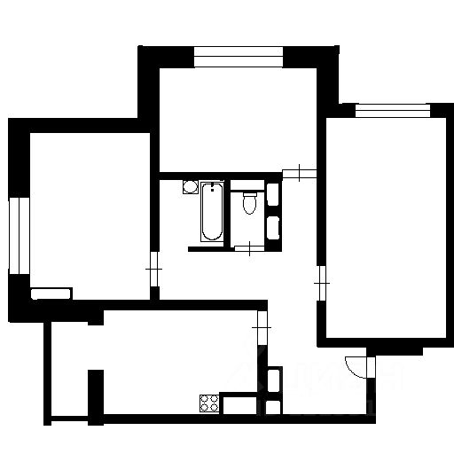 Планировка этой квартиры по данным Циан