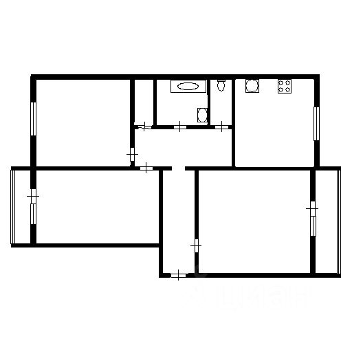 Планировка этой квартиры по данным Циан