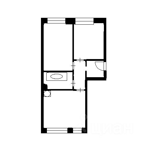 Планировка этой квартиры по данным Циан