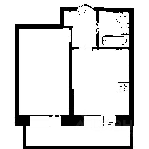 Планировка этой квартиры по данным Циан