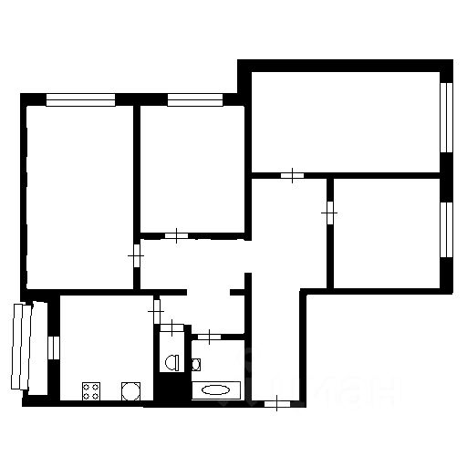 Планировка этой квартиры по данным Циан
