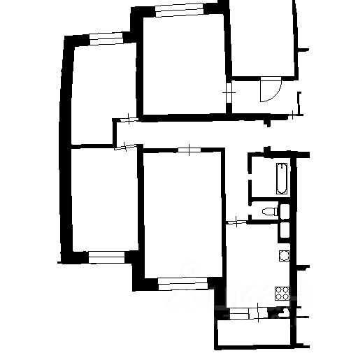 Планировка этой квартиры по данным Циан