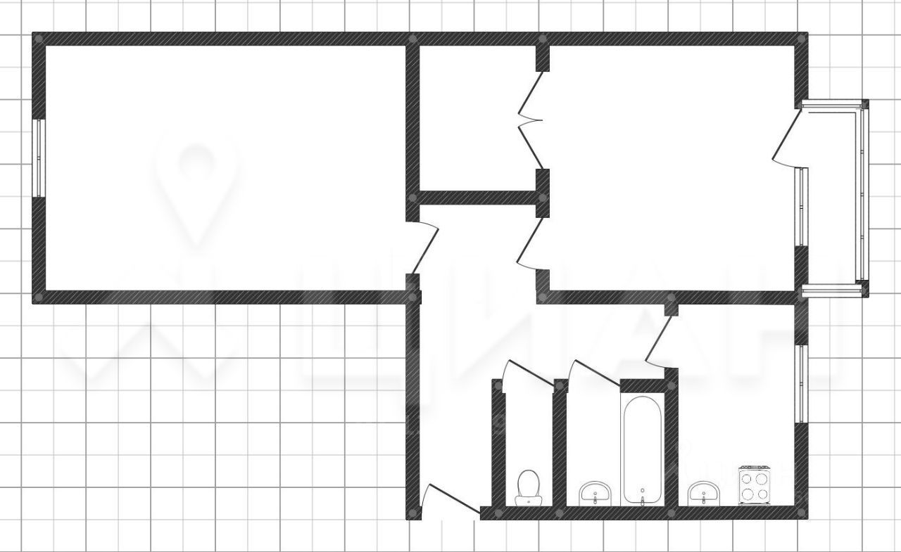 Планировка этой квартиры по данным Циан