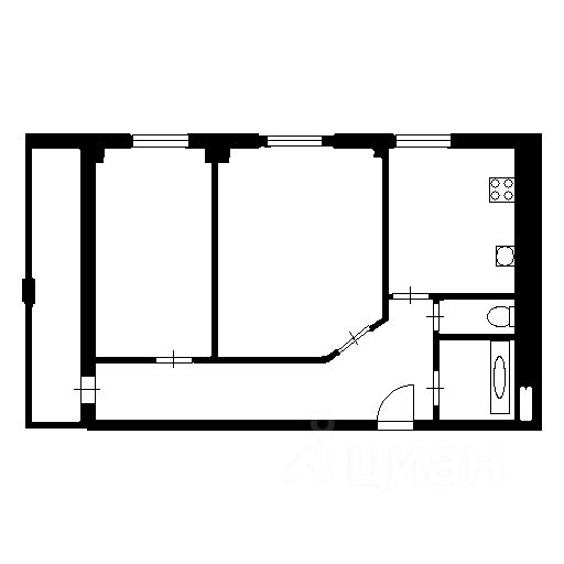 Планировка этой квартиры по данным Циан
