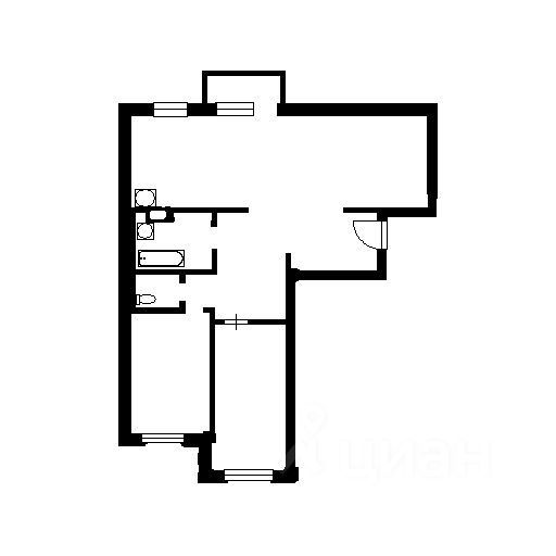 Планировка этой квартиры по данным Циан