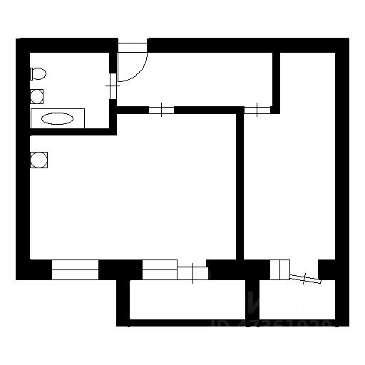 Планировка этой квартиры по данным Циан