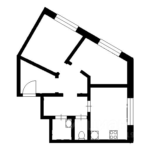 Планировка этой квартиры по данным Циан