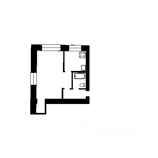 Планировка этой квартиры по данным Циан