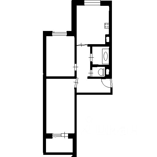 Планировка этой квартиры по данным Циан