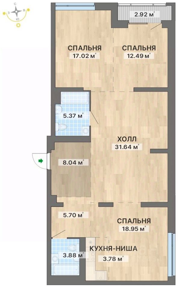 3-комн.кв., 109,8 м², 5/29 этаж