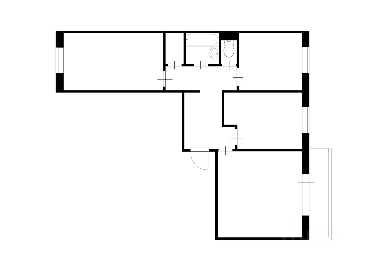 Планировка этой квартиры по данным Циан