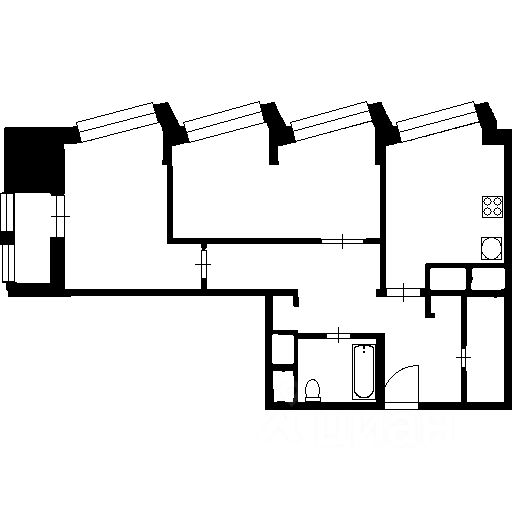 Планировка этой квартиры по данным Циан