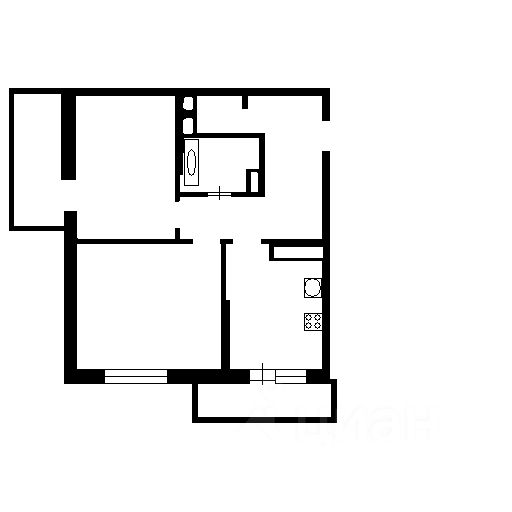 Планировка этой квартиры по данным Циан