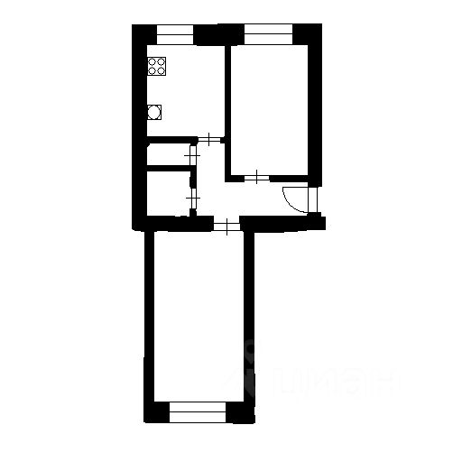 Планировка этой квартиры по данным Циан
