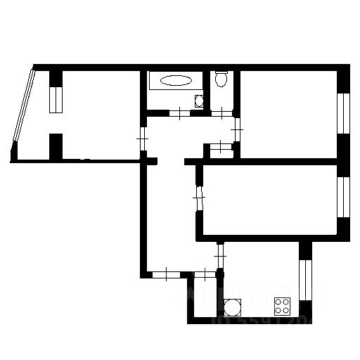 Планировка этой квартиры по данным Циан