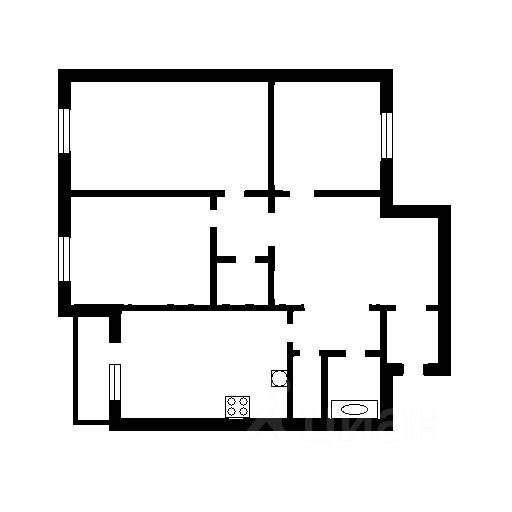 Планировка этой квартиры по данным Циан