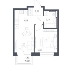 1-комн.кв., 33 м², этаж 9