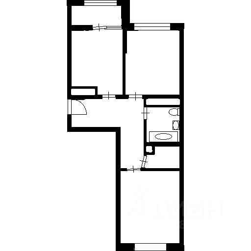 Планировка этой квартиры по данным Циан