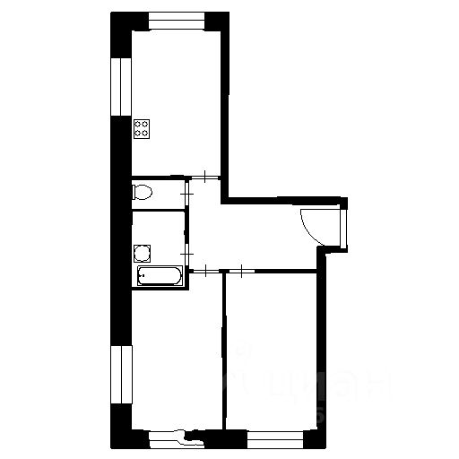Планировка этой квартиры по данным Циан