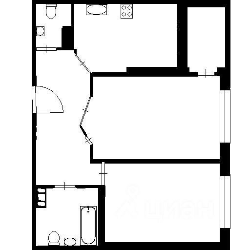 Планировка этой квартиры по данным Циан
