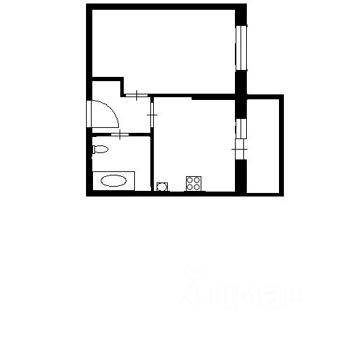 Планировка этой квартиры по данным Циан