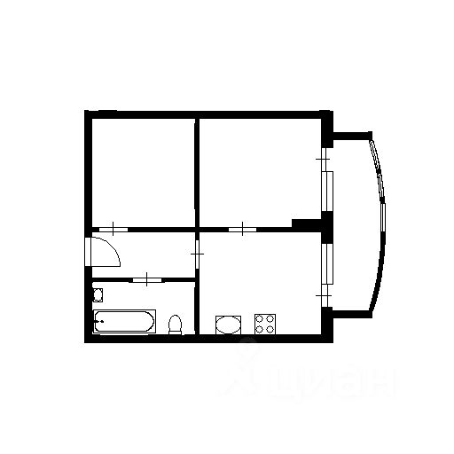 Планировка этой квартиры по данным Циан