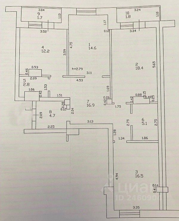 3-комн. кв., р-н Вахитовский, Казань