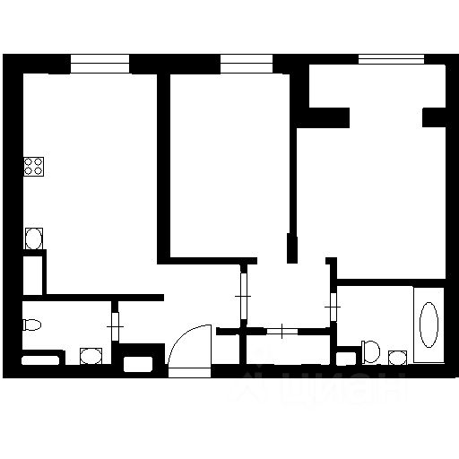 Планировка этой квартиры по данным Циан