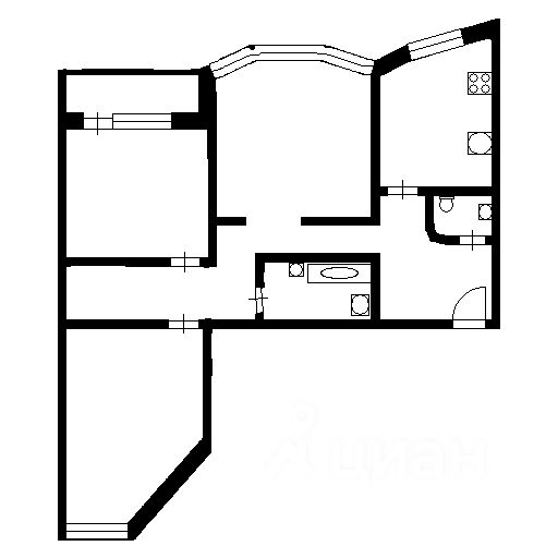 Планировка этой квартиры по данным Циан