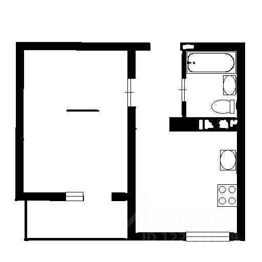 Планировка этой квартиры по данным Циан