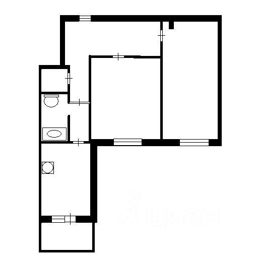 Планировка этой квартиры по данным Циан