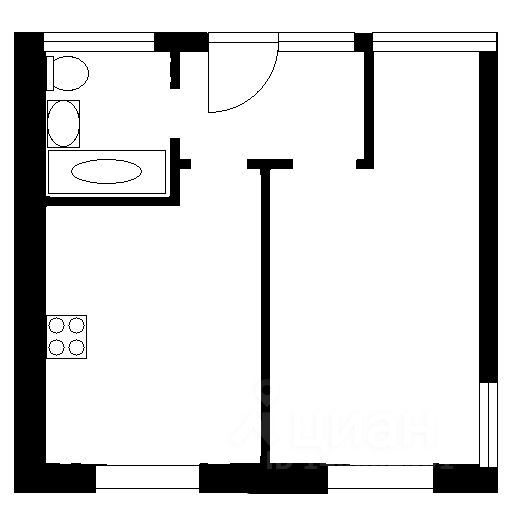 Планировка этой квартиры по данным Циан