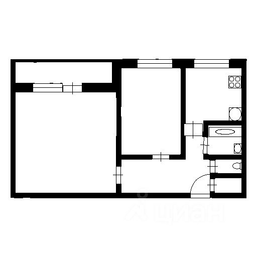 Планировка этой квартиры по данным Циан