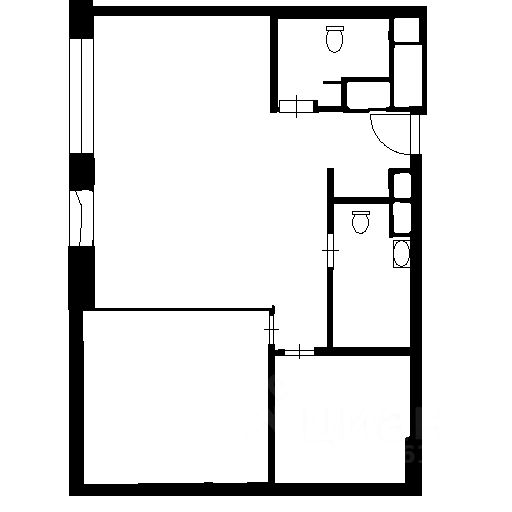 Планировка этой квартиры по данным Циан
