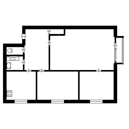 Планировка этой квартиры по данным Циан