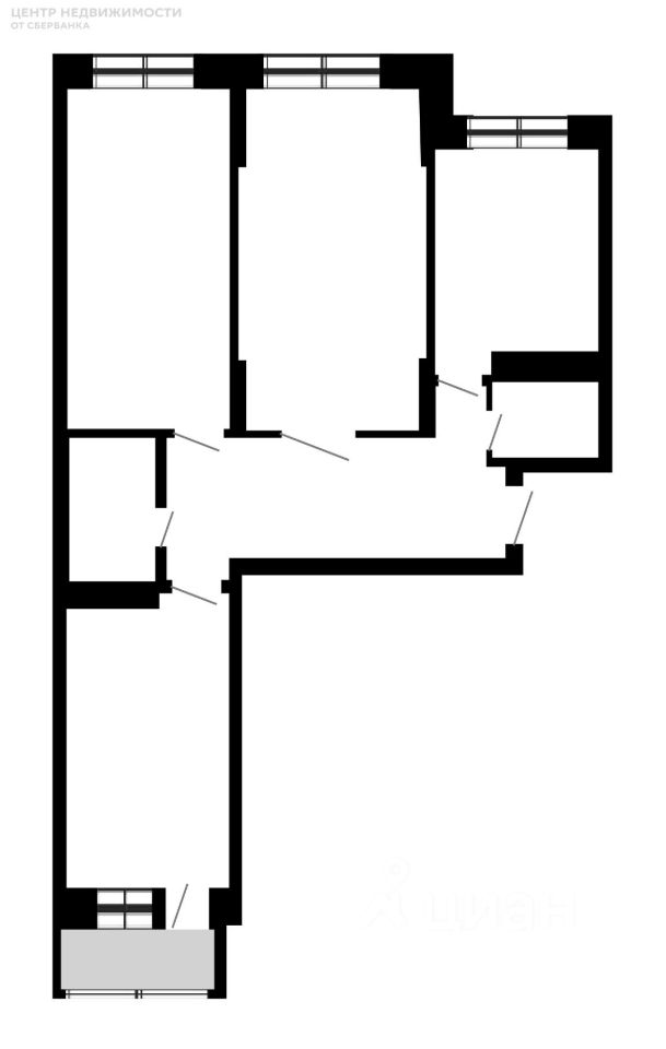Планировка этой квартиры по данным Циан