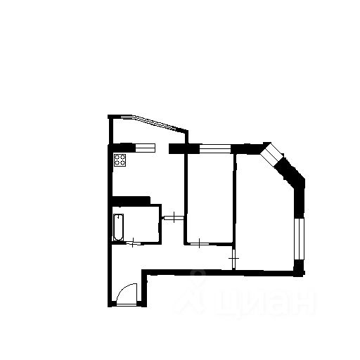 Планировка этой квартиры по данным Циан