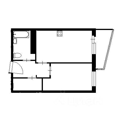 Планировка этой квартиры по данным Циан