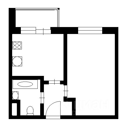 Планировка этой квартиры по данным Циан