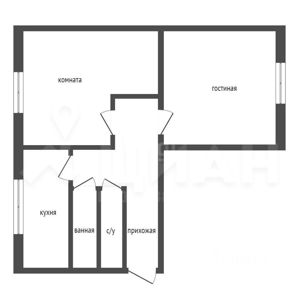 Планировка этой квартиры по данным Циан