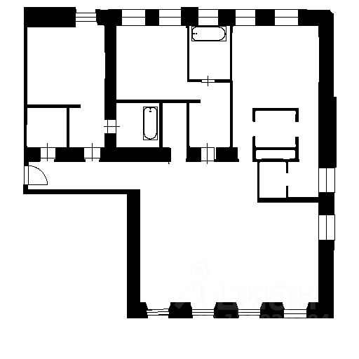 Планировка этой квартиры по данным Циан