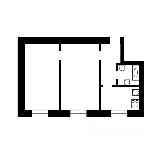 Планировка этой квартиры по данным Циан