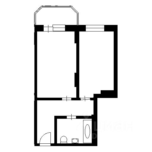 Планировка этой квартиры по данным Циан