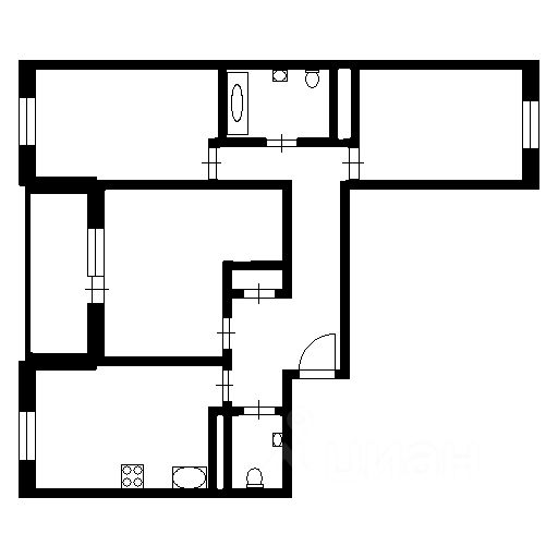 Планировка этой квартиры по данным Циан