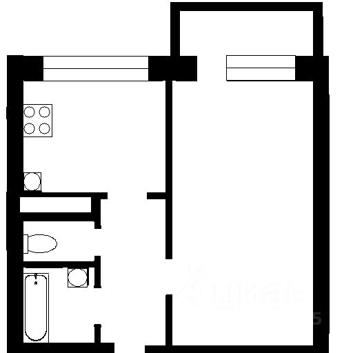 Планировка этой квартиры по данным Циан
