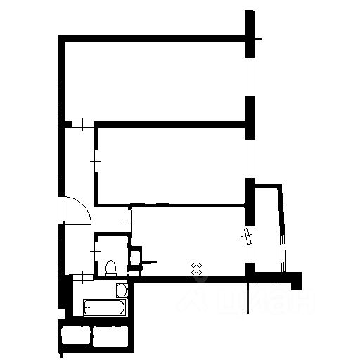 Планировка этой квартиры по данным Циан