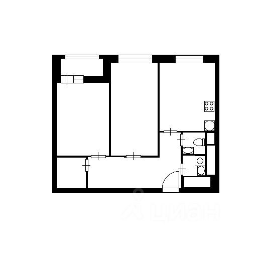Планировка этой квартиры по данным Циан