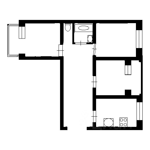 Планировка этой квартиры по данным Циан