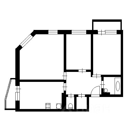 Планировка этой квартиры по данным Циан